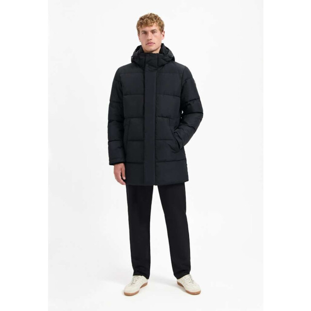 No Excess Jacket long parka hood padded black 29630921-020 large