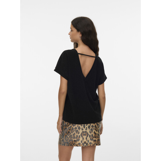 Vero Moda vmhoxanne s/s v-neck top jrs btq 10338179 black 06011.990.0134 large