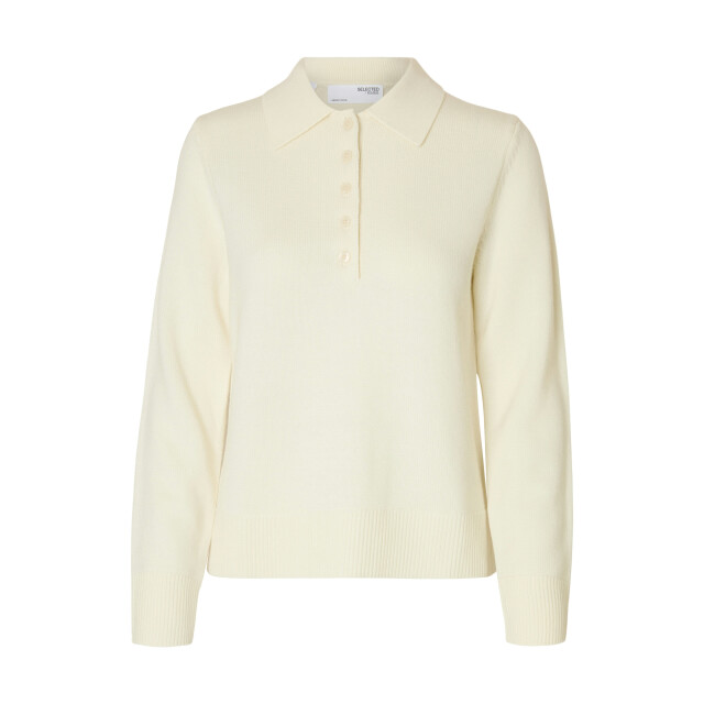 Selected Femme slfthea ls knit chunky collar neck 16098929 snow white 06712.112.0095 large