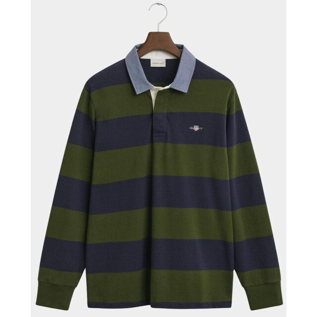 Gant Polo lange mouw reg chambray stripe heavy rug 2004083/360 199070 large