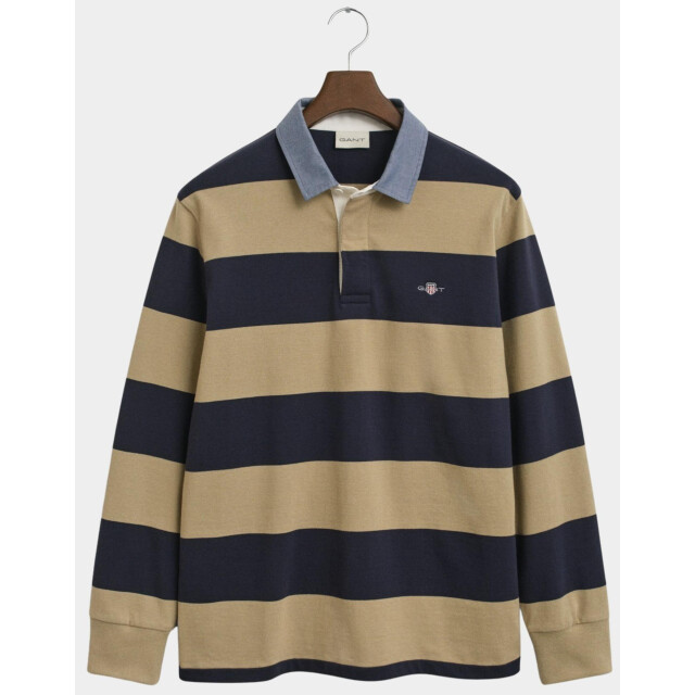 Gant Polo lange mouw reg chambray stripe heavy rug 2004083/224 199071 large