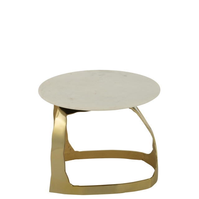 J-Line Side table aluminium/stone gold colored/white small 55947 large