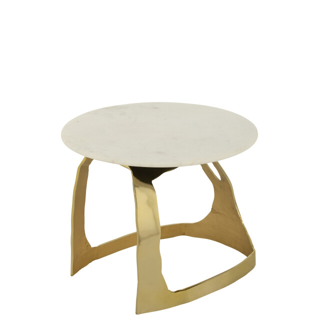 J-Line Side table aluminium/stone gold colored/white small 55947 large