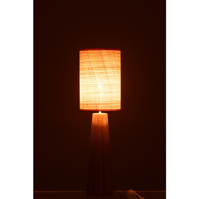 J-Line Table lamp umbrella ailanthus wood natural small 49428 large