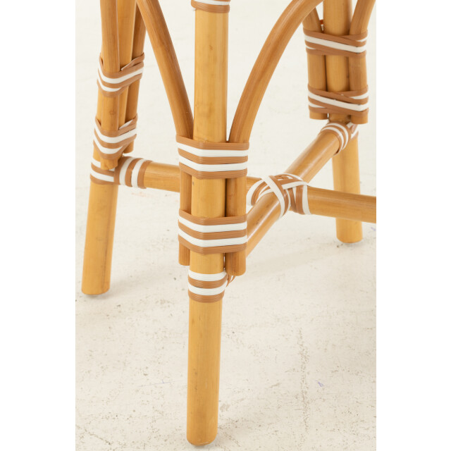 J-Line Stool live rattan/plastic natural/white 51099 large