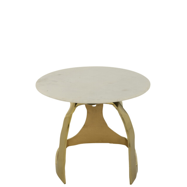 J-Line Side table aluminium/stone gold colored/white small 55947 large