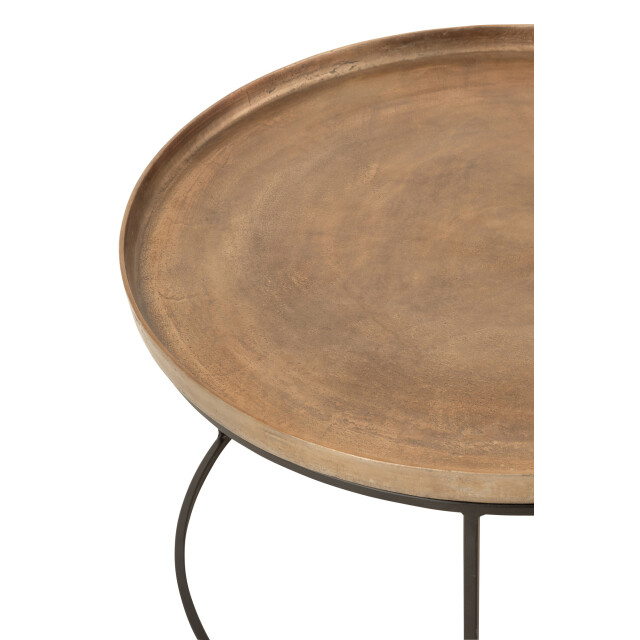 J-Line Set of 3 side tables round aluminium rust 7592 large