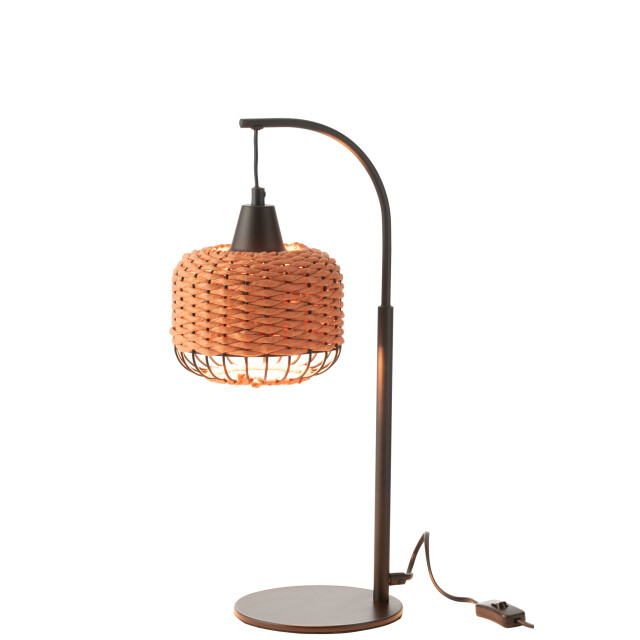 J-Line Table lamp lantern metal orange 53773 large