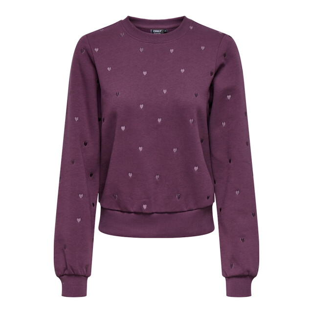 Only Onlatika ls o-neck glitter emb. box swt bordeaux 4209.47.0014 large