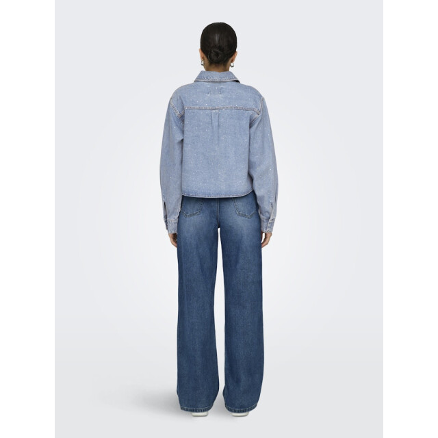 Only Onlmaggiemay ls rhinest dnm shirt blue denim 4300.35.0005 large