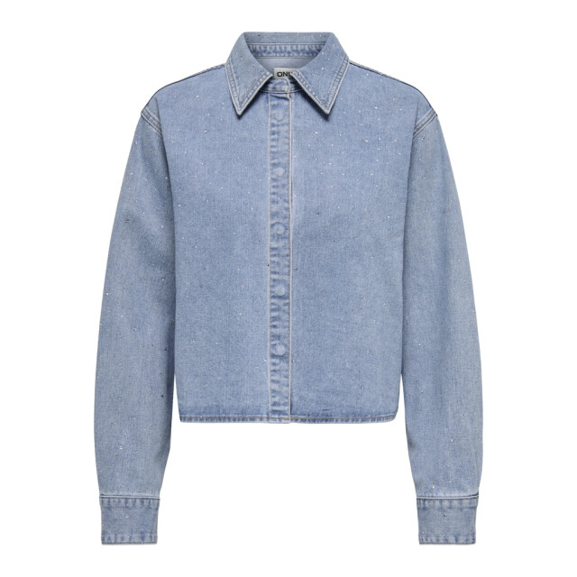Only Onlmaggiemay ls rhinest dnm shirt blue denim 4300.35.0005 large