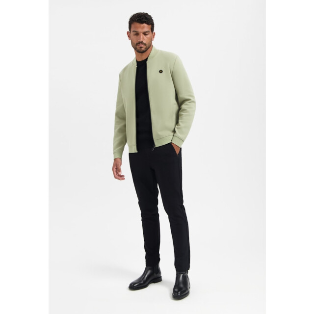 No Excess Sweater full zipper pique bomber olijf 5239.22.0015 large