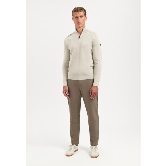 No Excess Pullover half zip plated structure knit zand 5219.04.0033 large