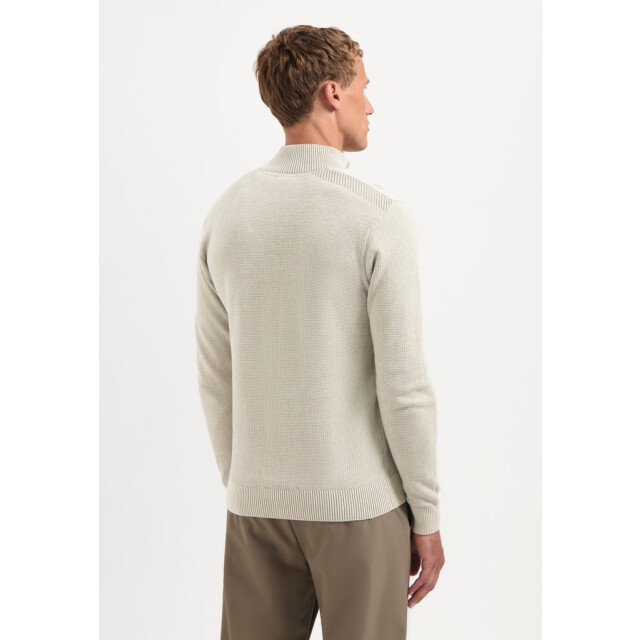 No Excess Pullover half zip plated structure knit zand 5219.04.0033 large