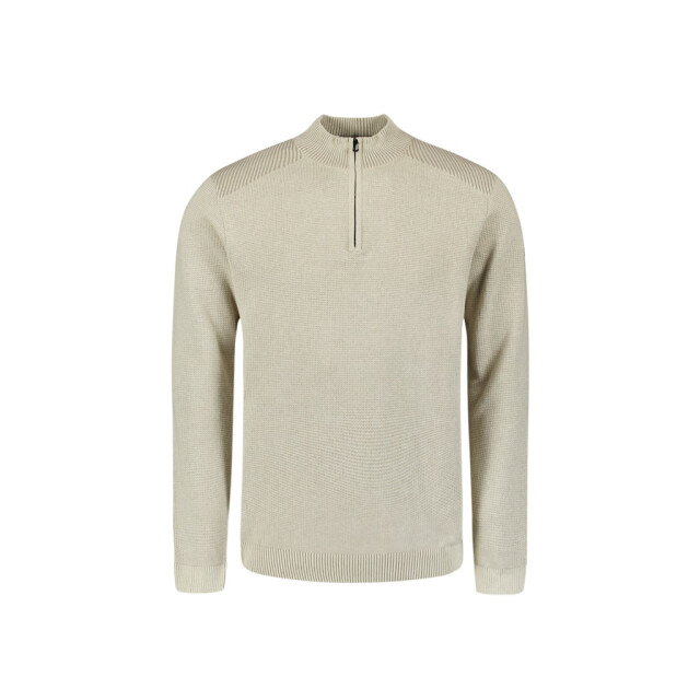 No Excess Pullover half zip plated structure knit zand 5219.04.0033 large