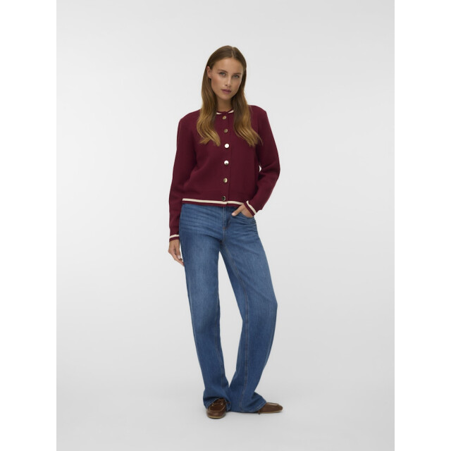 Vero Moda Vmevelijn ls bomber knit cardigan exp bordeaux 4279.47.0006 large