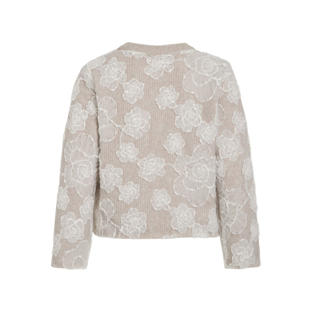 Vila Vihayden o-neck ls embroidery knit top zand dessin 4219.06.0003 large