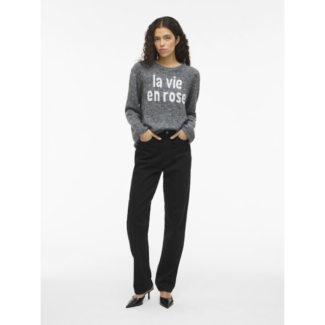 Vila Vimelie o-neck ls detail knit topr melee 4219.87.0046 large