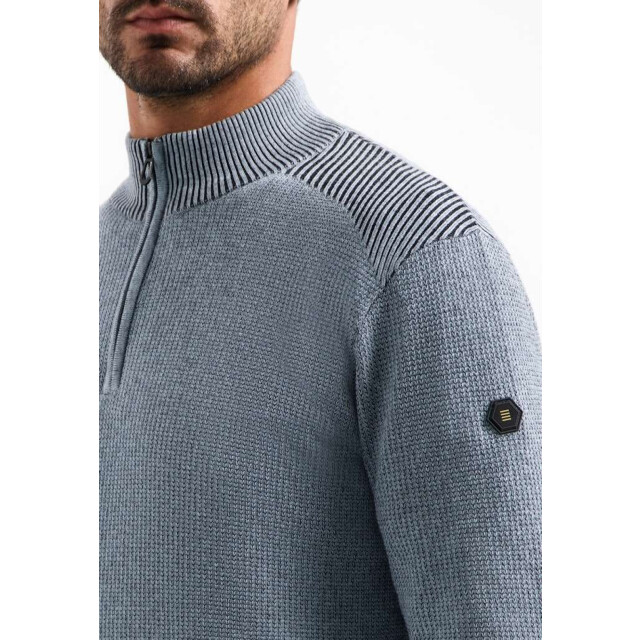 No Excess Pullover half zip plated structure dusty blue 29230813SN-138 large