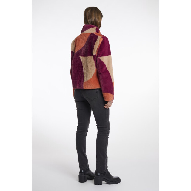 Rino & Pelle single breasted fake fur jacket vie.7002511 colourblock 06111.549.0003 large