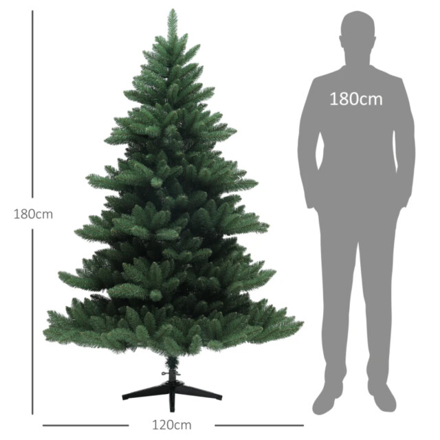 Homcom Kerstboom nordmann-spar 180 cm Ø120 cm breed 3275673 large