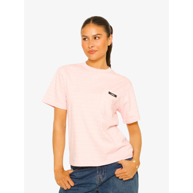 LA Sisters Dames t-shirt oversized striped 1822-PINK large