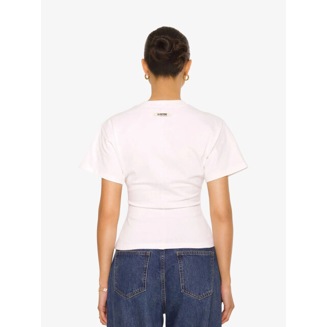 LA Sisters Dames t-shirt oversized waist 1813-WHITE large