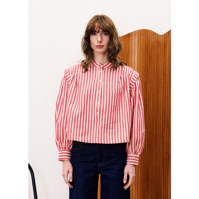 FRNCH Choupette blouse schouderdetails gestreept 9610265723208 large