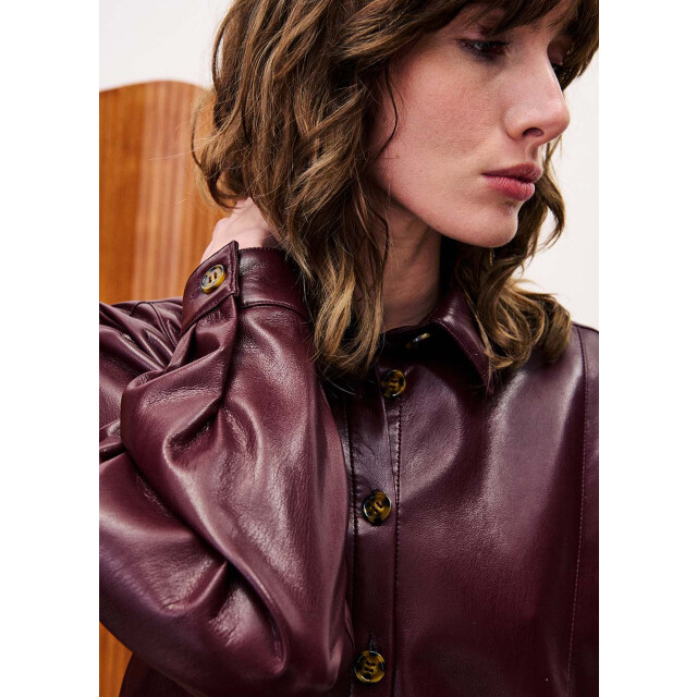 FRNCH Simone lakleren blouse bordeaux 9610159915336 large