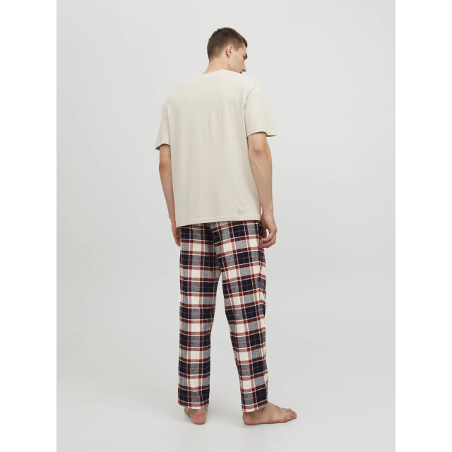 Jack & Jones Heren pyjamabroek flanel lange pijpen jacrimon pants geruit 12182711-Cloud Dancer large