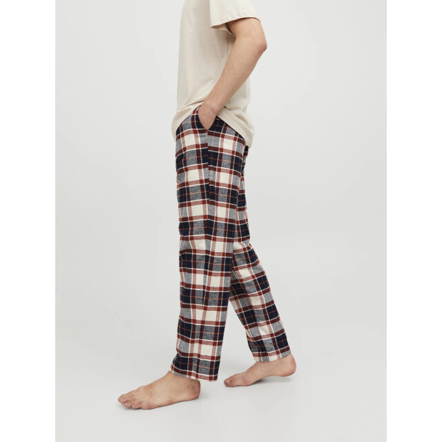 Jack & Jones Heren pyjamabroek flanel lange pijpen jacrimon pants geruit 12182711-Cloud Dancer large