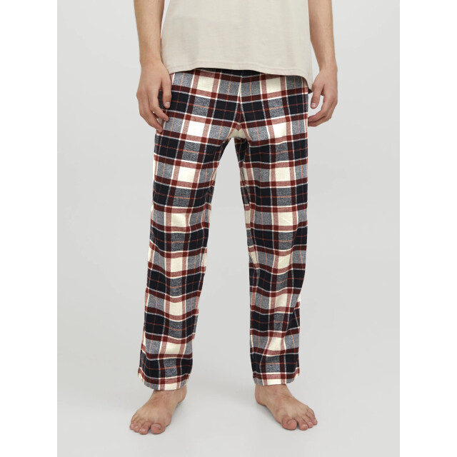 Jack & Jones Heren pyjamabroek flanel lange pijpen jacrimon pants geruit 12182711-Cloud Dancer large