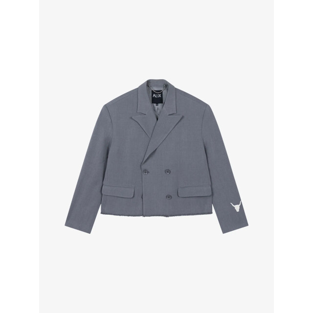 Alix The Label Dames blazer double breasted soft grey melange 2509424328-880 large