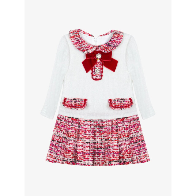 Patachou Meisjes jurk mini girl party royal red tweed PAP-VET4133291-R0010 large