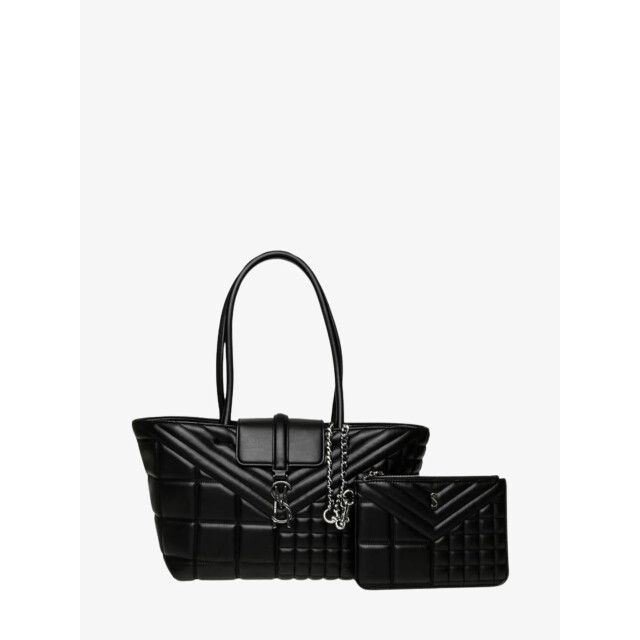 Steve Madden Dames tas shopper bflore zwart zilver SM13001816-BSL large
