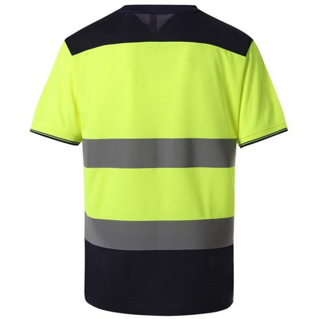 Yoko Unisex tweekleurig hi-vis t-shirt voor volwassenen UTLT4694_hivisyellownavy large
