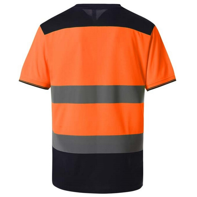 Yoko Unisex tweekleurig hi-vis t-shirt voor volwassenen UTLT4694_hivisorangenavy large