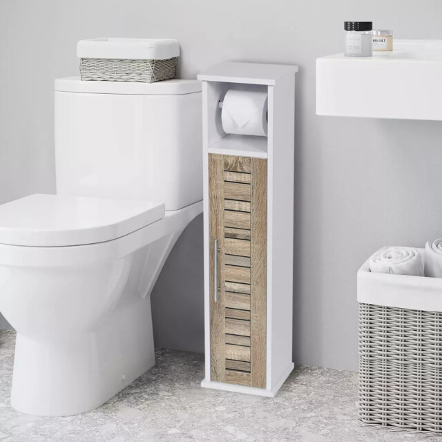 4goodz Toiletrolhouder met toiletroldispenser stockholm 18x18x75 cm - 3048730 large