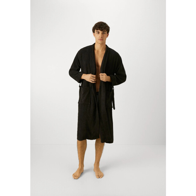 Jack & Jones Badjas heren badstof jacsolid bathrobe 12243624-Zwart large