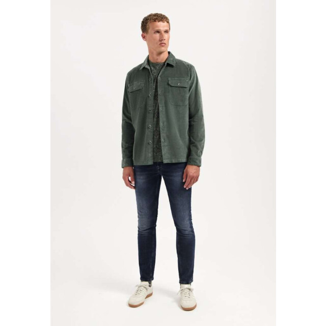 No Excess Overshirt buttons twill dark green 29530842-052 large