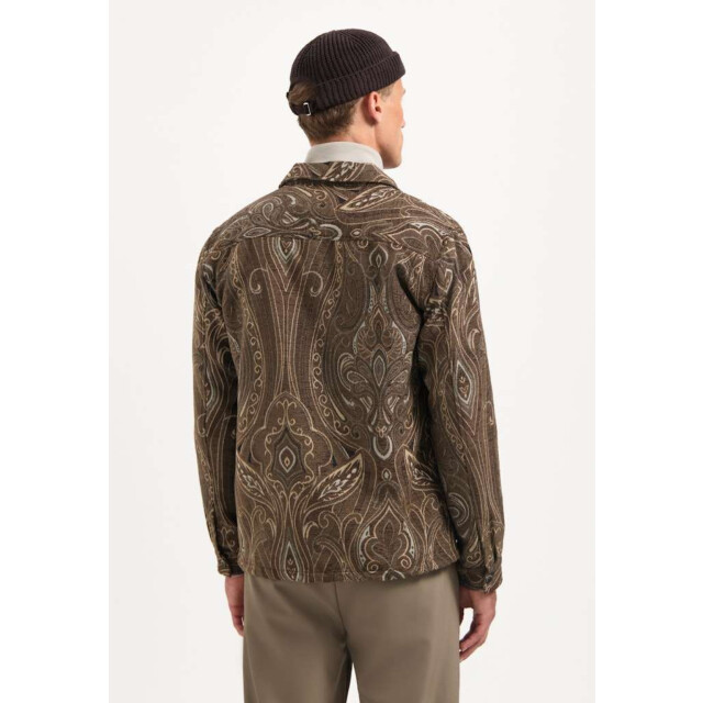 No Excess Overshirt buttons fancy jacquard brown 29530905-040 large