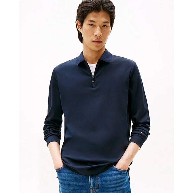 Tommy Hilfiger Polo lange mouw mw0mw42078 Tommy Hilfiger Polo lange mouw voor Heren in de kleur Licht blauw - Maat XXXL voor Heren in de kleur Licht blauw - Maat XXXL large