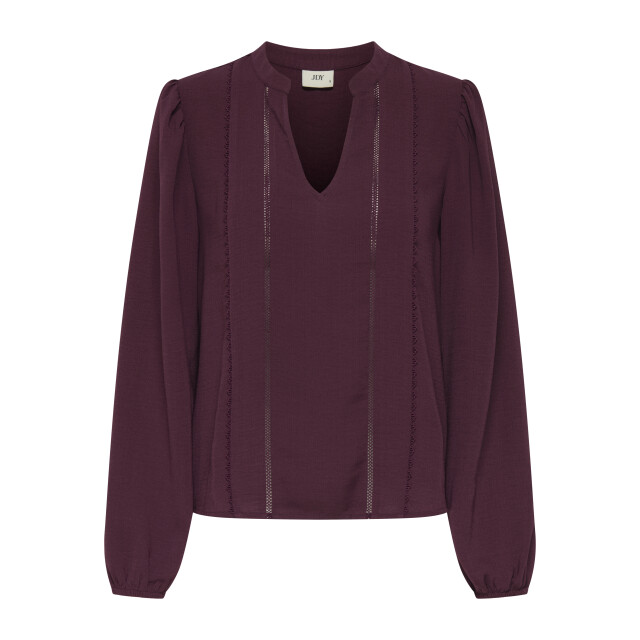 Jacqueline de Yong rachel life l/s v-neck top wvn 15355360 maroon banner 06615.680.0012 large