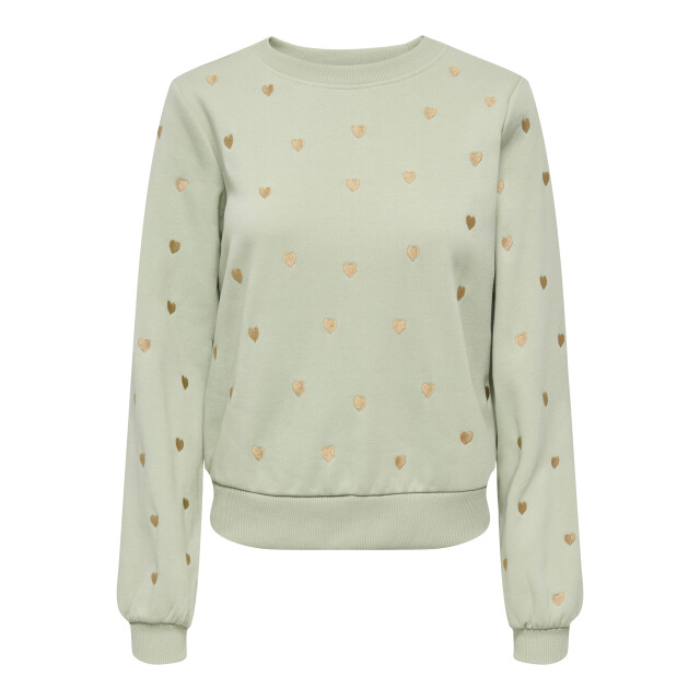 Only onlatika l/s o-neck glitter emb. bo 15355802 desert sage 06721.369.0049 large