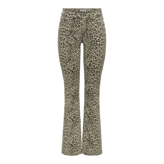 Only Blush mid waist flared leopard jeans 15366255 large