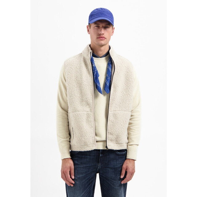 No Excess 29100922 sweater vest full zip teddy sleeve 29100922 large