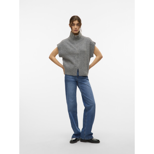 Vero Moda vmbang sl highneck zipper vest boo 10331524 medium grey melange 06226.941.0001 large