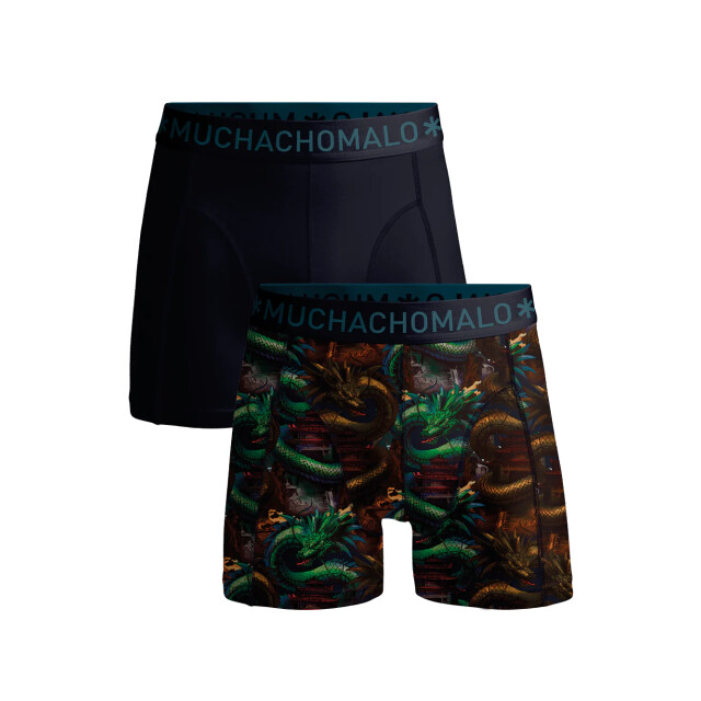 Muchachomalo Boys 2-pack boxer shorts print/solid DRAGON1010-01J large