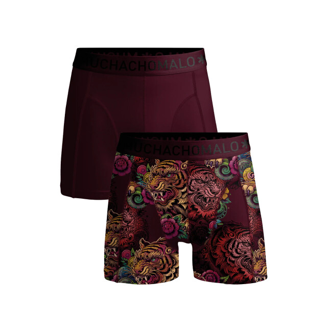 Muchachomalo Boys 2-pack boxer shorts print/solid TIGER1010-01J large
