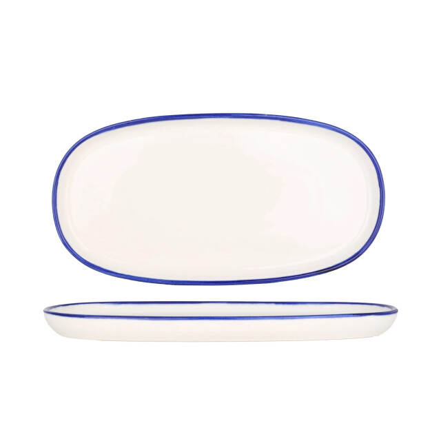 Rinart Serveerschaal blue edge porselein 30x15 cm set van 2 3202645 large